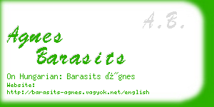 agnes barasits business card